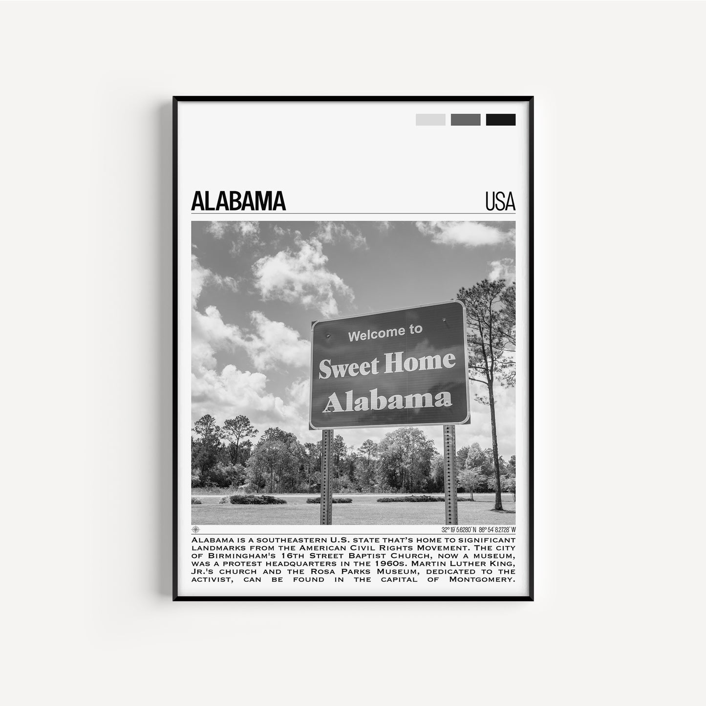 Alabama B&W Poster #1