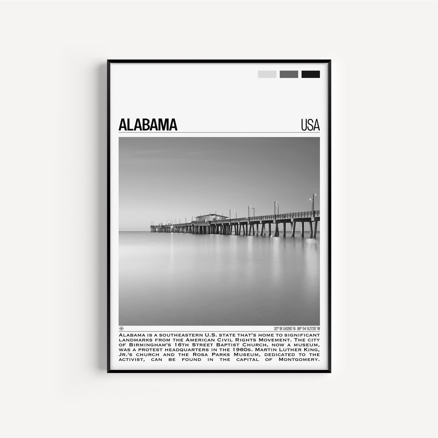 Alabama B&W Poster #2