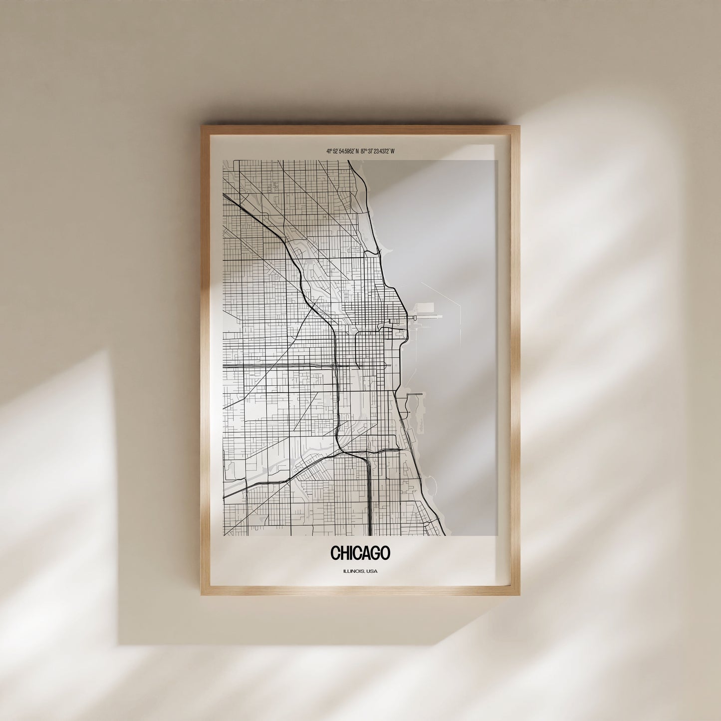 Chicago B&W City Map #1