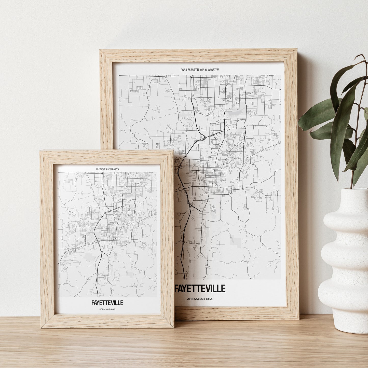 Fayetteville B&W City Map #1