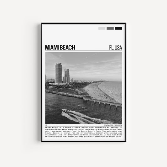 Miami Beach B&W Poster #1