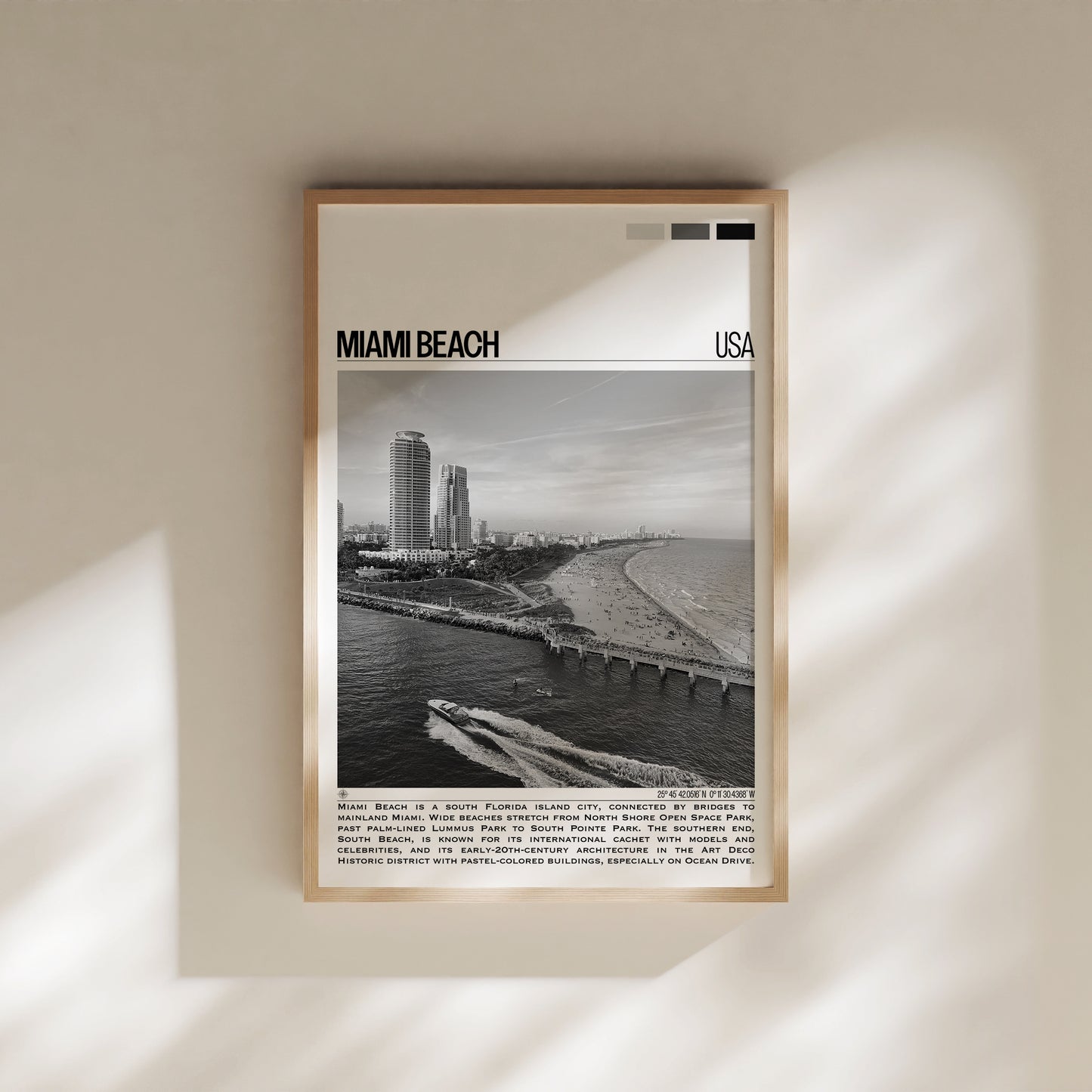 Miami Beach B&W Poster #1