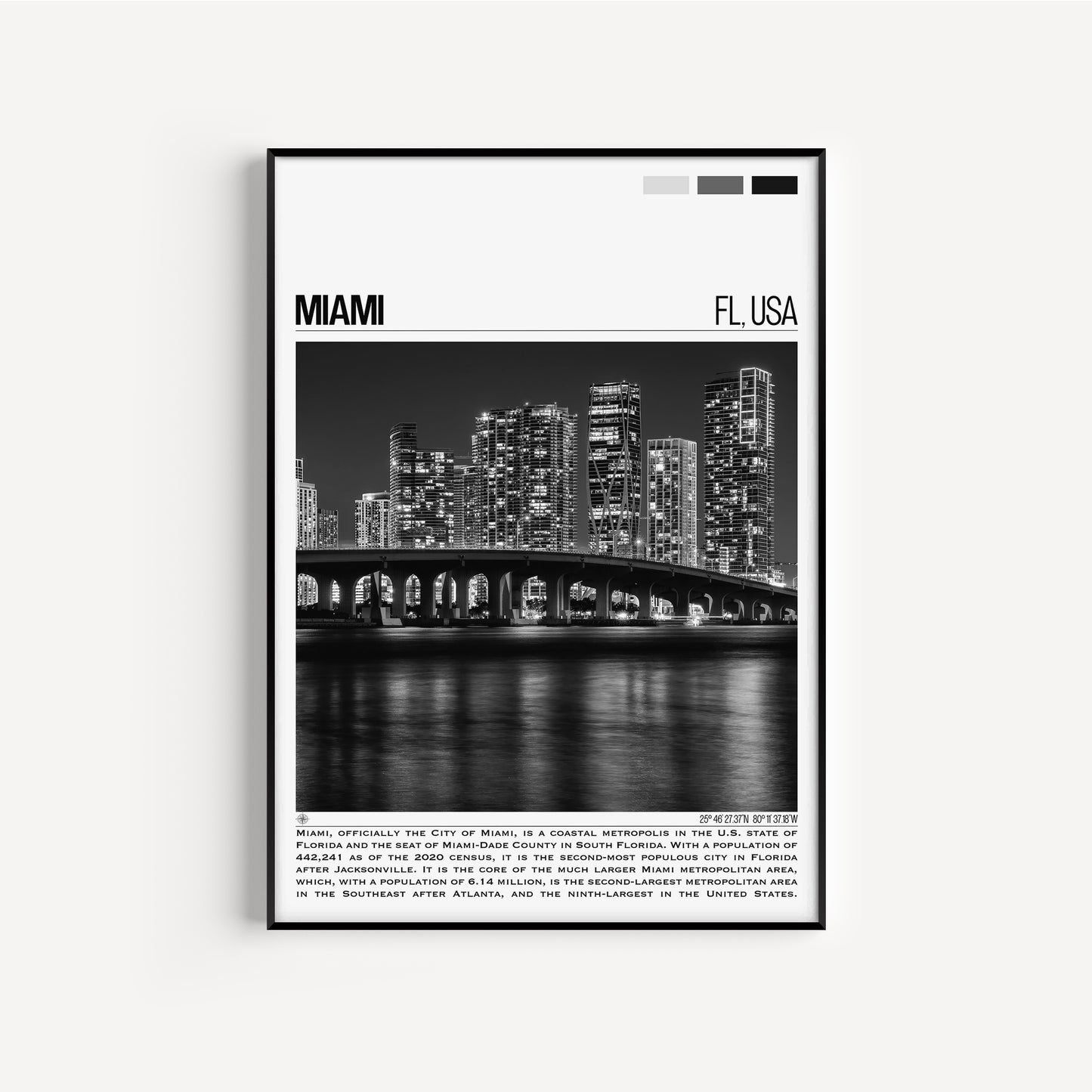 Miami B&W Poster #1