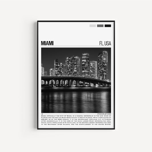 Miami B&W Poster #1