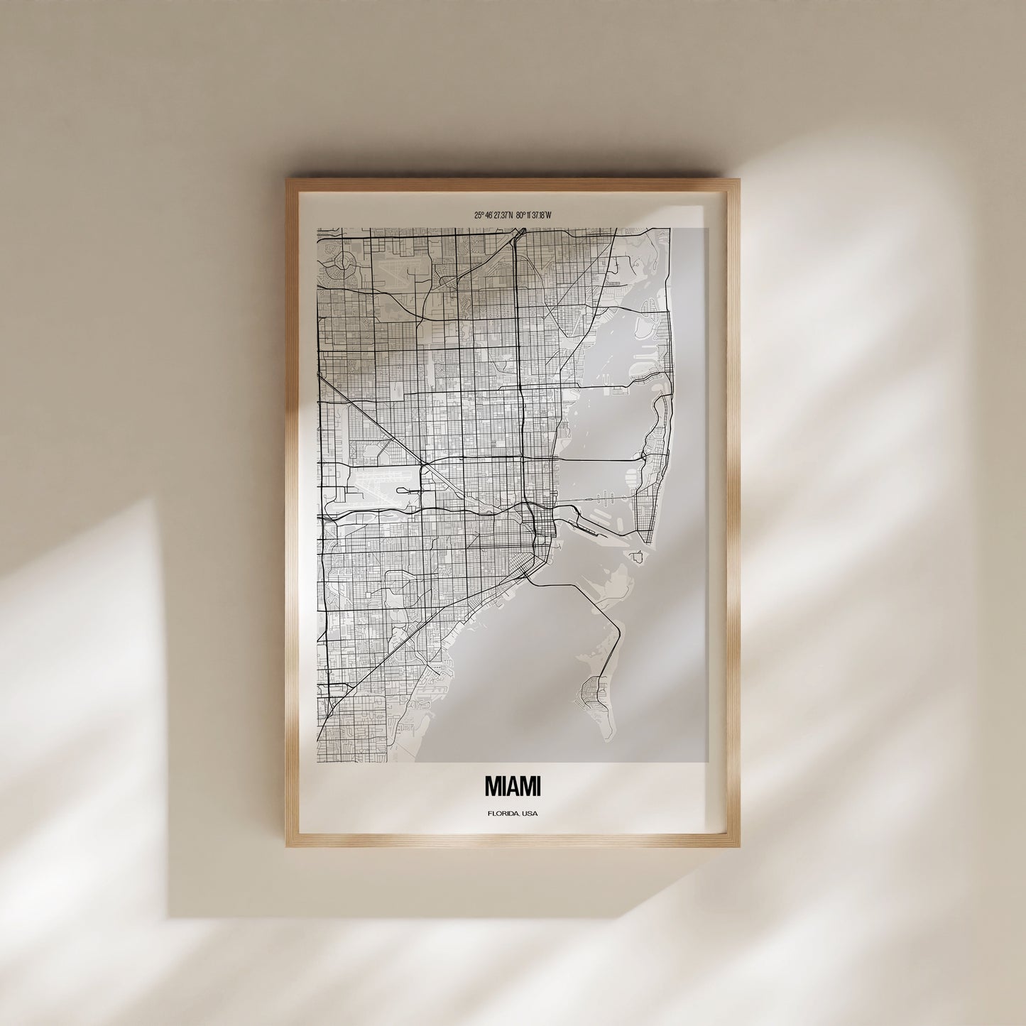 Miami B&W City Map #1