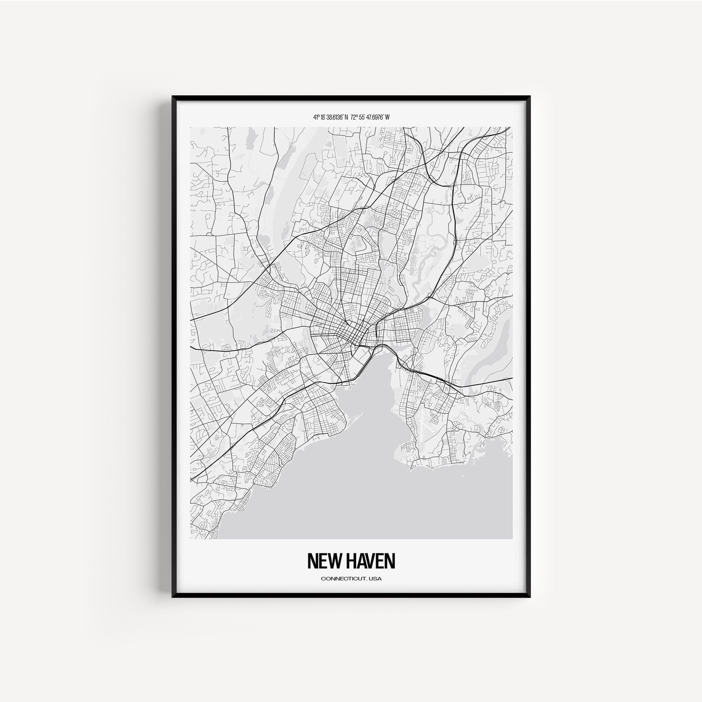 New Haven B&W City Map #1