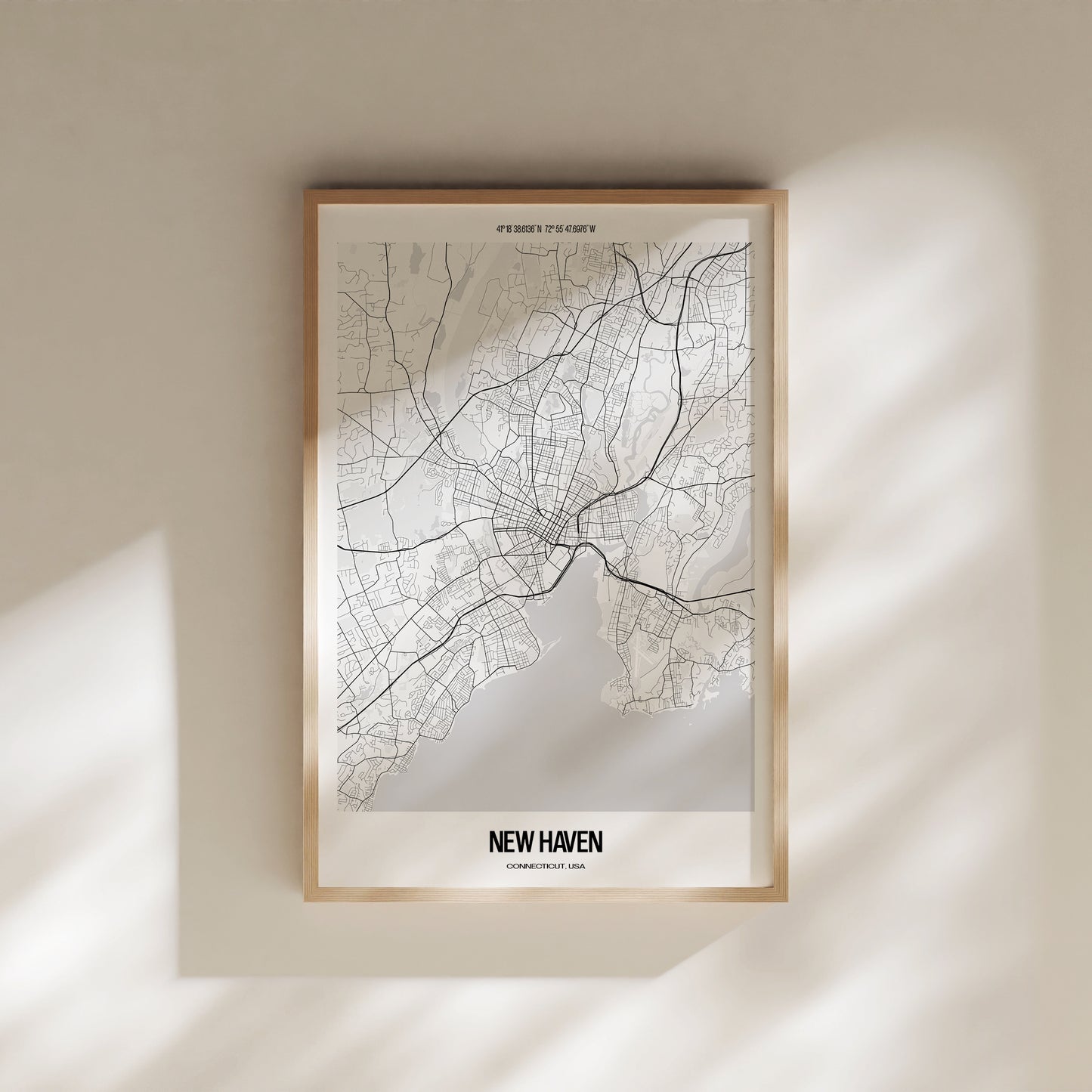 New Haven B&W City Map #1