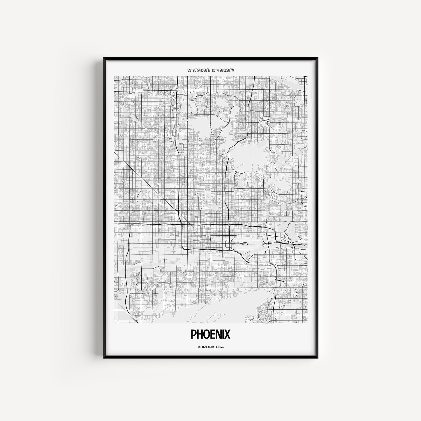 Phoenix B&W City Map #1