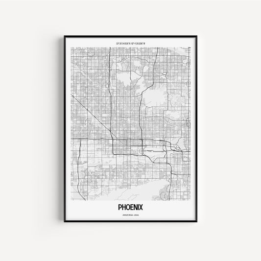 Phoenix B&W City Map #1