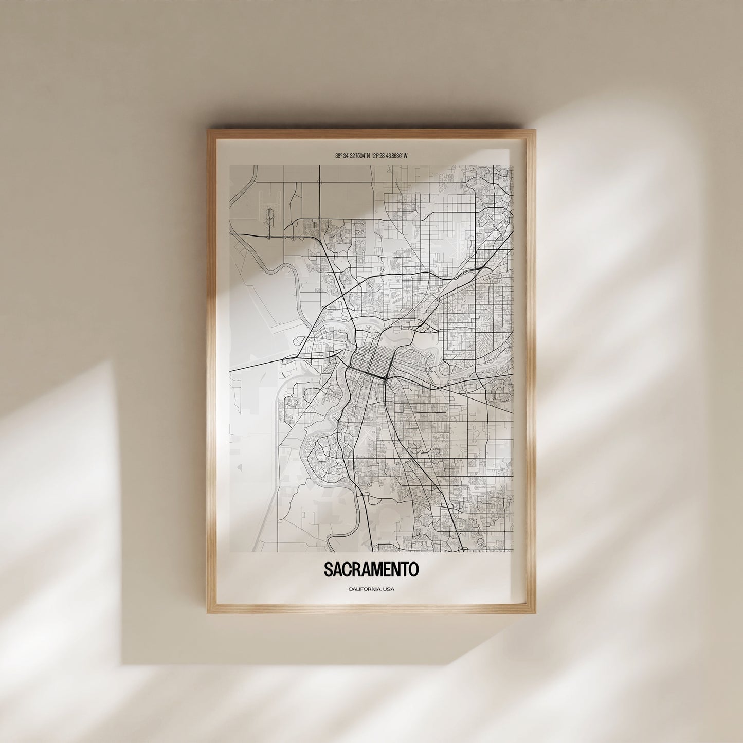 Sacramento B&W City Map #1