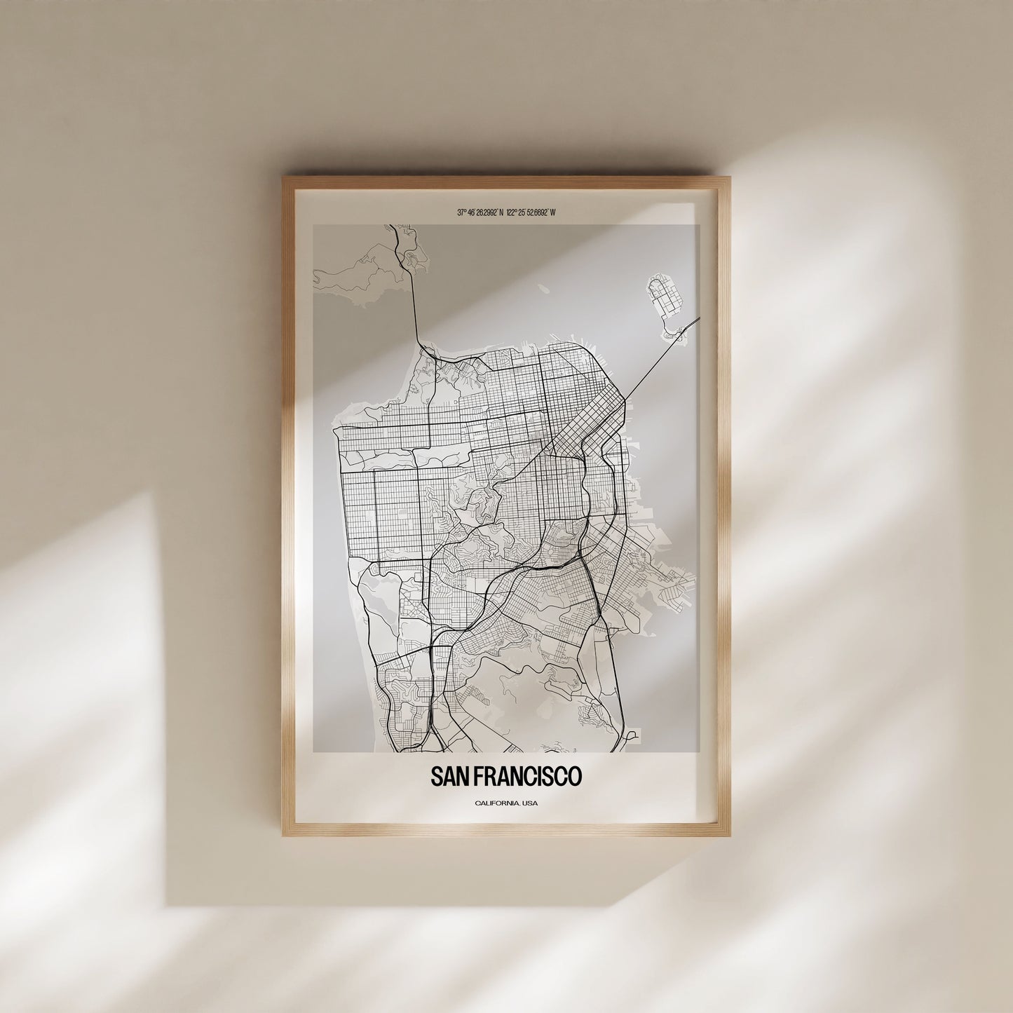 San Francisco B&W City Map #1